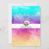 Tween Girl Geburtstagsparty - Farbgestaltung Einladung (Rückseite)