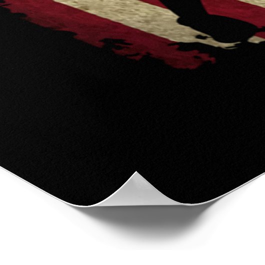 Tween Girls Softball Stuff USA Flag Poster (Ecke)