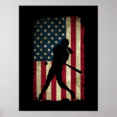 Tween Girls Softball Stuff USA Flag Poster (Vorne)