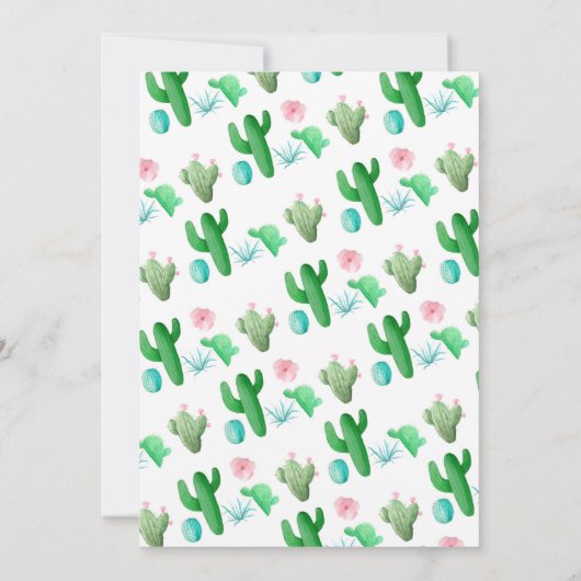Tween to Teen Cactus Boho Birthday Einladung (Rückseite)