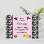 Tweensleepover-Einladung (#INV001) Einladung (Stehend Vorderseite)