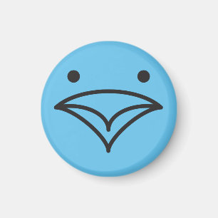 Tweet Funny Little Blue Bird des Glücks Gesicht Magnet