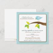 Tweet für eine individuelle Kinderdusche (blau) Ge Einladung (Vorne/Hinten)