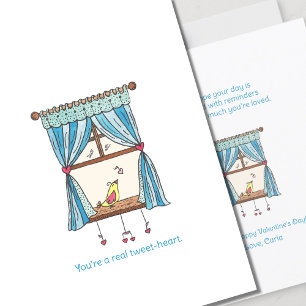 Tweet Heart Bird Valentine's Day Card Karte