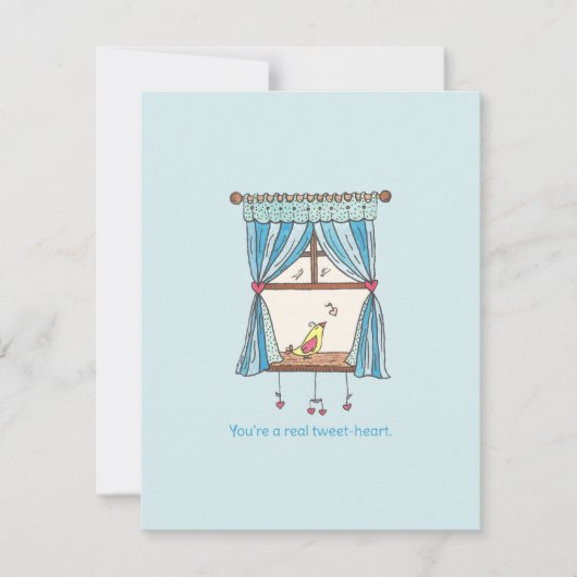 Tweet Heart Bird Valentine's Day Card Karte (Vorderseite)