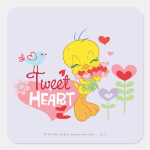 Tweet Heart Quadratischer Aufkleber