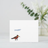 tweet sagte der rote Robin Postkarte (Stehend Vorderseite)