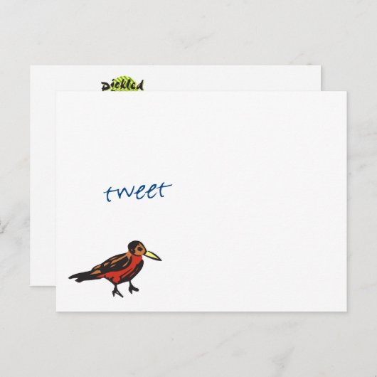 tweet sagte der rote Robin Postkarte (Vorne/Hinten)