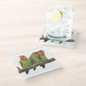 Tweet Trio Glass Untersetzer (Schrägansicht)