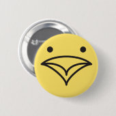 Tweet Tweet Funny Little Yellow Bird Face Button (Vorne & Hinten)