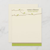 Tweet! Tweet! Maßgeschneiderte flache Mitteilungsk Mitteilungskarte (Vorne/Hinten)