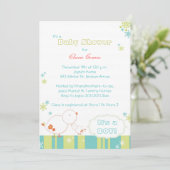 Tweet Tweet Winter Birds Baby Shower Einladung (Stehend Vorderseite)