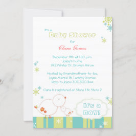 Tweet Tweet Winter Birds Baby Shower Einladung