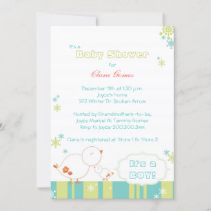 Tweet Tweet Winter Birds Baby Shower Einladung
