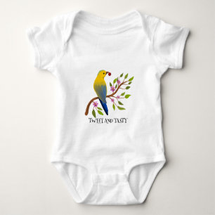 tweet und lecker bunter Bird & Bug auf Zweig Baby Strampler