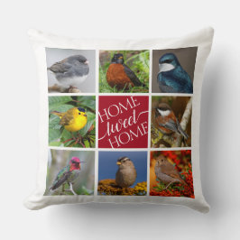 Tweet Zuhause 8 American Songbirds 8 Foto Collage Kissen