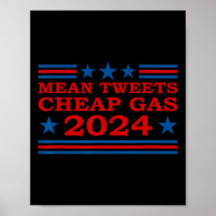 Tweete billige Gas 2024 Funny Pro-Trump-Wahl Poster