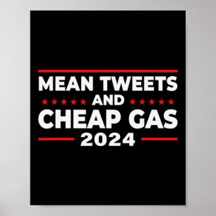 Tweete und billig Gas Funny Donald Trump 2024 wähl Poster