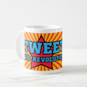 Tweeten Revolutions-Twittermao-Vogel-Tasse Kaffeetasse (Vorderseite Links)