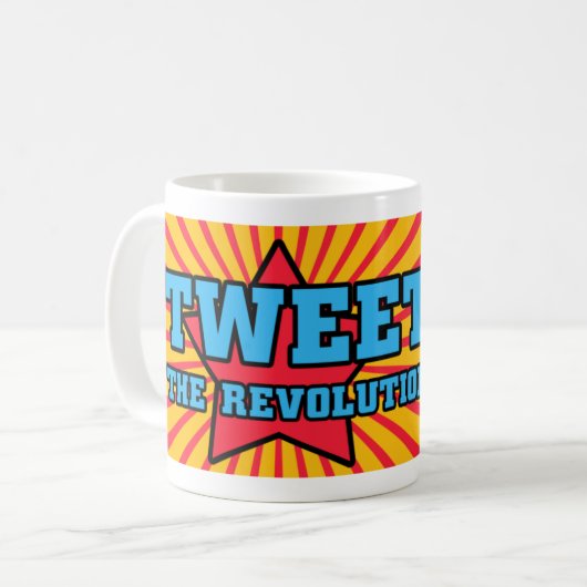 Tweeten Revolutions-Twittermao-Vogel-Tasse Kaffeetasse (Vorderseite Links)