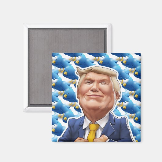 Tweetend besessener Trump Magnet (Vorderseite/Rückseite)
