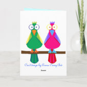 Tweetend Musik Feiertagskarte (Rückseite)