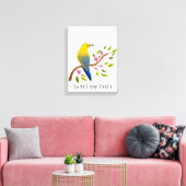 tweetend und leckere Wasserfarben-Bird & Bug auf Z Leinwanddruck (Insitu (Wohnzimmer))