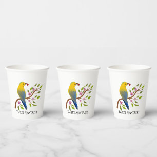 tweetend und leckere Wasserfarben-Bird & Bug auf Z Pappbecher
