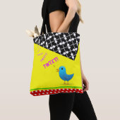 Tweetende Vogel-helle Farben Tasche (Von Nahem)