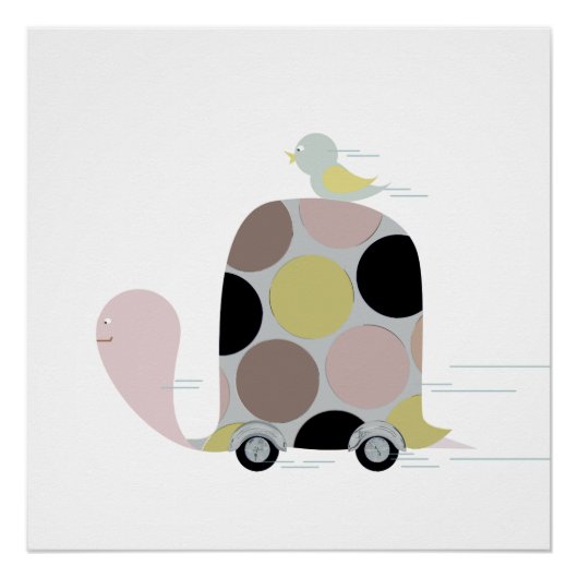 Tweeter auf einer Schildkröte Poster (Vorderseite)
