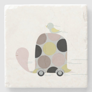 Tweeter auf einer Schildkröte Steinuntersetzer