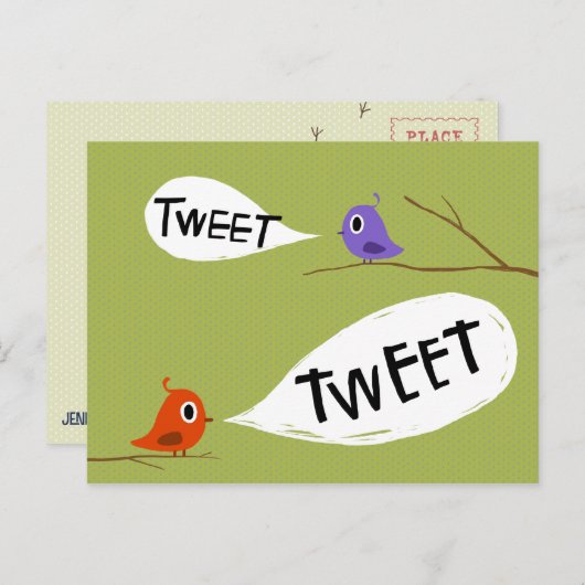 Tweeters Postkarte (Vorne/Hinten)