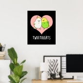 Tweetheart Funny Love Birds Puck Dark BG Poster (Heimbüro)