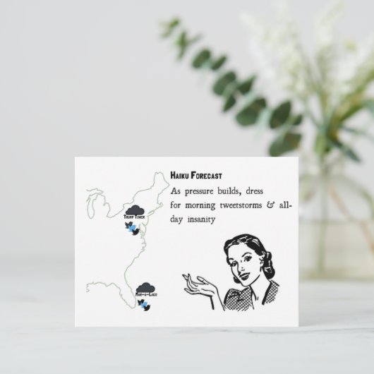 Tweetstorms Haiku Postcard Postkarte (Stehend Vorderseite)
