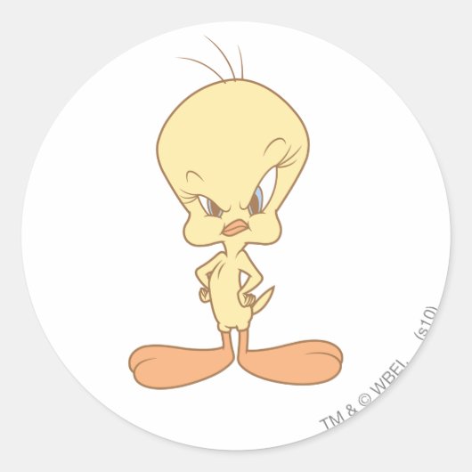 TWEETY™ Angry Runder Aufkleber (Vorderseite)