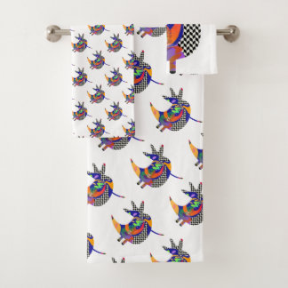 Tweety Bird Geo Repeat White Badhandtuch Set