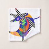 Tweety Bird Geo Repeat White Badhandtuch Set (Waschlappen)