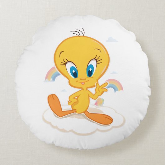 Tweety Bird Rundes Kissen (Vorderseite)