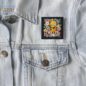 TWEETY™ Blumenstickerei Grafik Button (Beispiel)