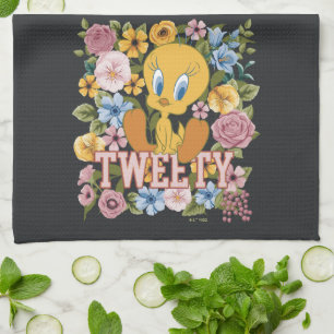 TWEETY™ Blumenstickerei Grafik Geschirrtuch
