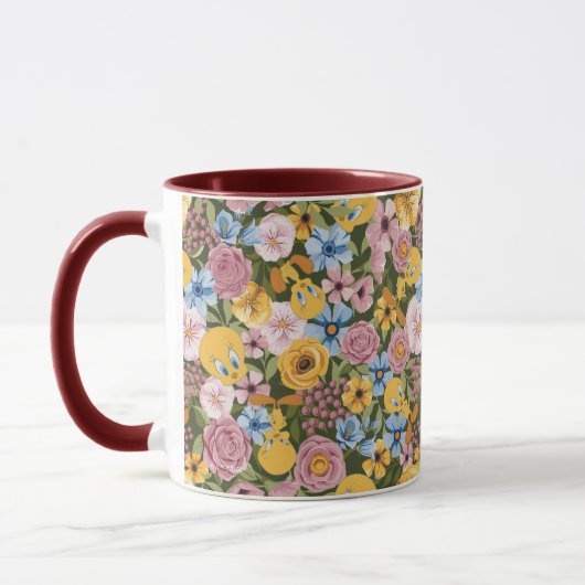 TWEETY™ Blumenstickerei-Muster Tasse (Links)