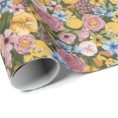 TWEETY™ Blumenstickereimuster Geschenkpapier (Rolleneckpunkt)