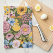 TWEETY™ Blumenstickereimuster Geschirrtuch (Viertel Falte)