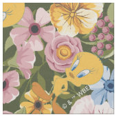 TWEETY™ Blumenstickereimuster Stoff (Nahaufnahme)
