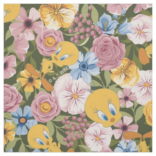 TWEETY™ Blumenstickereimuster Stoff (Muster)