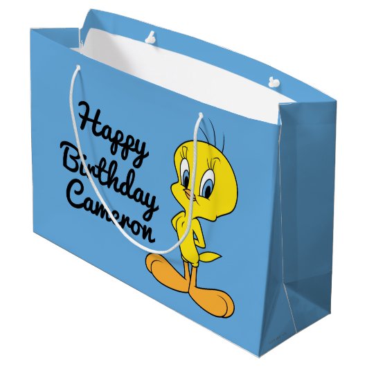 TWEETY™ | Clever Bird Große Geschenktüte (Rückseite Schrägansicht)