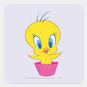 TWEETY™ Cupcake Quadratischer Aufkleber (Vorderseite)