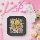 TWEETY™ Floral Embroidery Graphic Pappteller (Party)