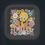 TWEETY™ Floral Embroidery Graphic Pappteller<br><div class="desc">Check out TWEETY™ in this beautiful floral graphic with stitched name effect. Wear this on a cozy tee,  tote bag,  or decorative throw pillow! Shop this design on even more custom Zazzle gifts!</div>