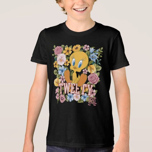 TWEETY™ Floral Embroidery Graphic Tri-Blend Shirt (Vorderseite)